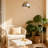 Silver Arched Floor Lamp, Metal Lampshade & Base