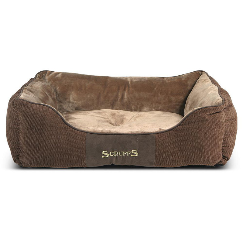 Chester Polyester Pet Bed, 19cm H x 75cm W x 60cm D, Chocolate/Tan