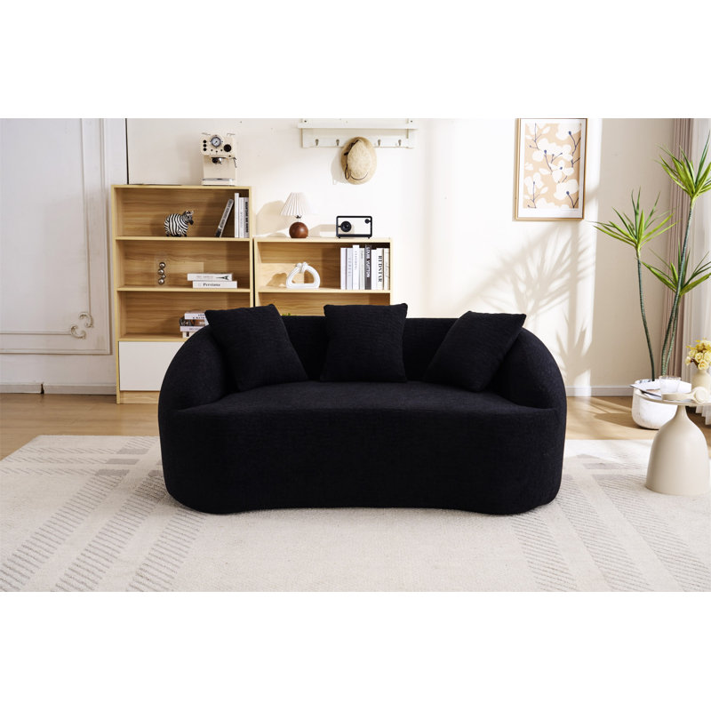 Causeuse de canapé Boneless LY-049S Curved Modern, Noir