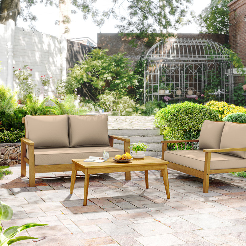 3-Piece Outdoor 5" Replacement Cushion Set Seat/Back Cushion，Only cushions, Sand