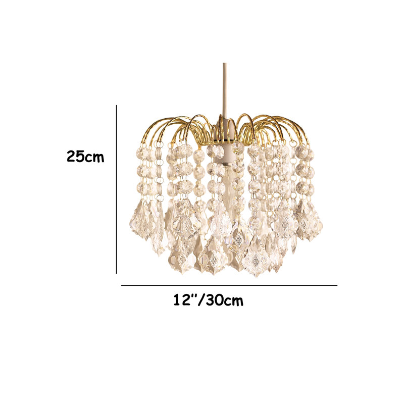 37cm Crystal Novelty Pendant Shade, 25cm H x 30cm W