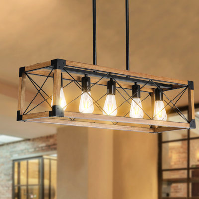 Retro 5- For All Times - Rust- Material, Adjustable Boom Height, Walnut+Black Ceiling Lighting Fixture Style Events Rust ,