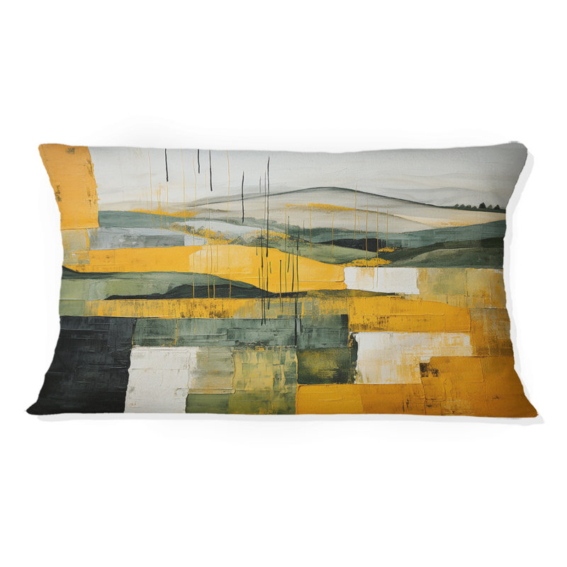 Coussin jaune et vert Pastoral