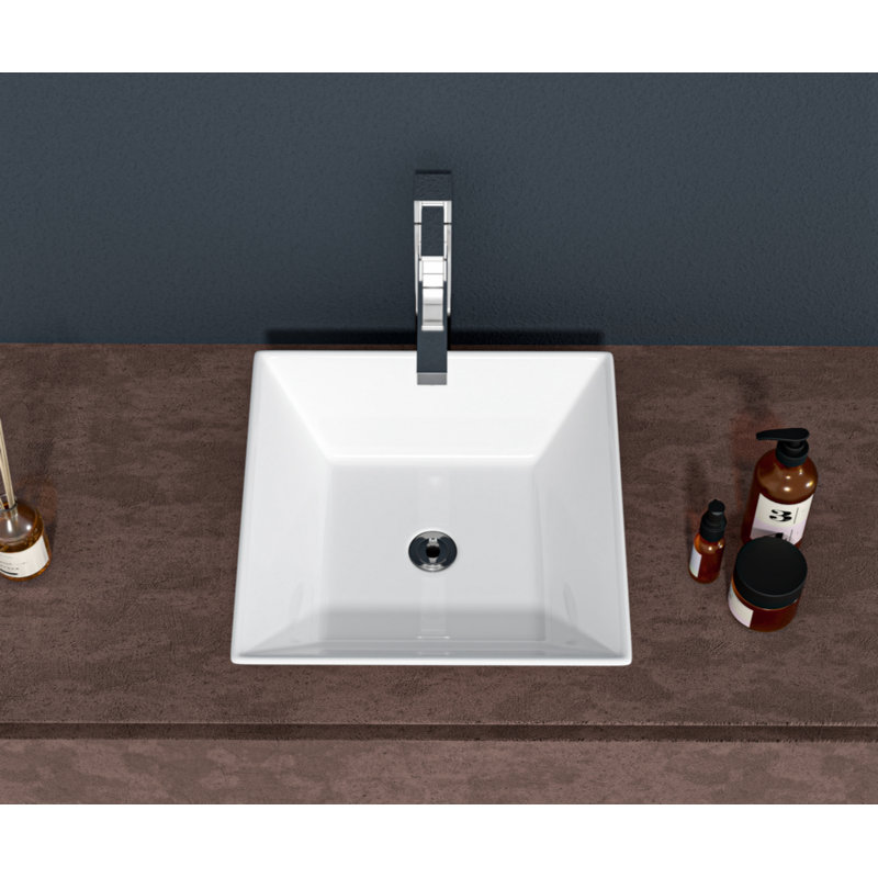 Wenty 16'' Ceramic Rectangular Bathroom Sink