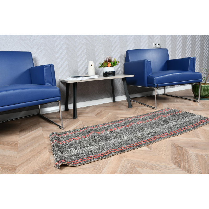 Vintage Black Turkish Kilim Small Handwoven Area Rug Ideal for Kitchen and Entryway with Oushak Design