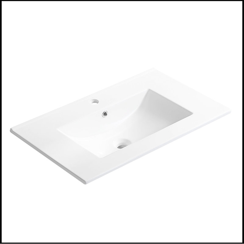 Meuble-lavabo simple avec plateau Robertus, Blanc