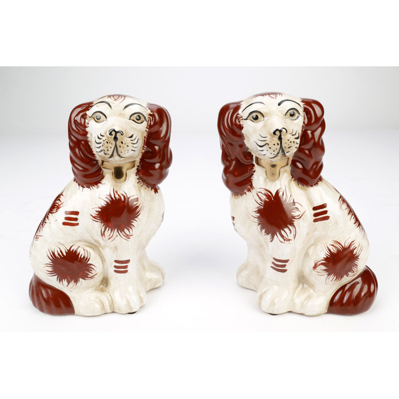 Saucedo 8" Staffordshire Dog Pair, Brown