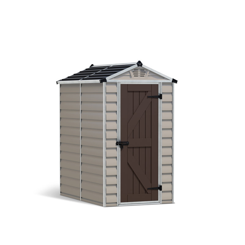Tan Polycarbonate and Aluminum Outdoor Storage Shed
