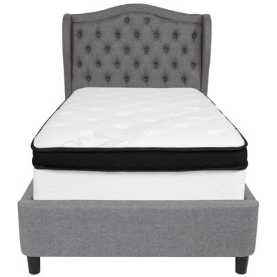 Tamia Tufted Upholstered Platform Bed with Mattress