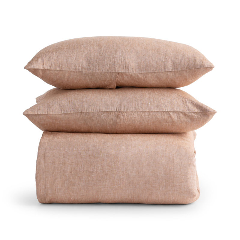Jayson Clay Linen Cashmere 3pc King Duvet Set, King Duvet Cover + 2 King Shams