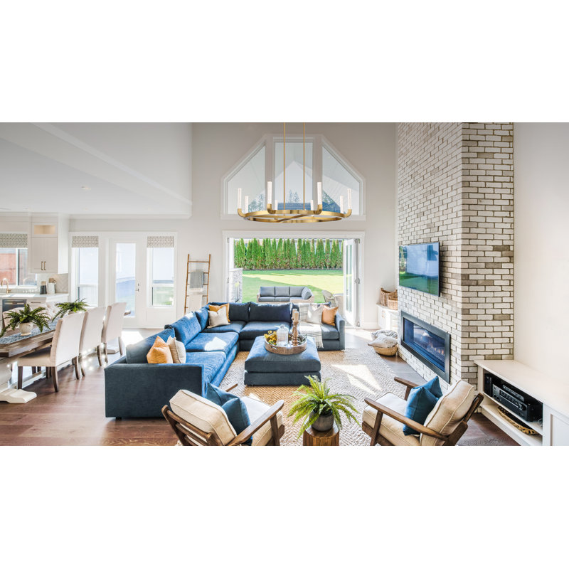 Del Mar 8-Light LED Chandelier in Warm Brass by Breegan Jane