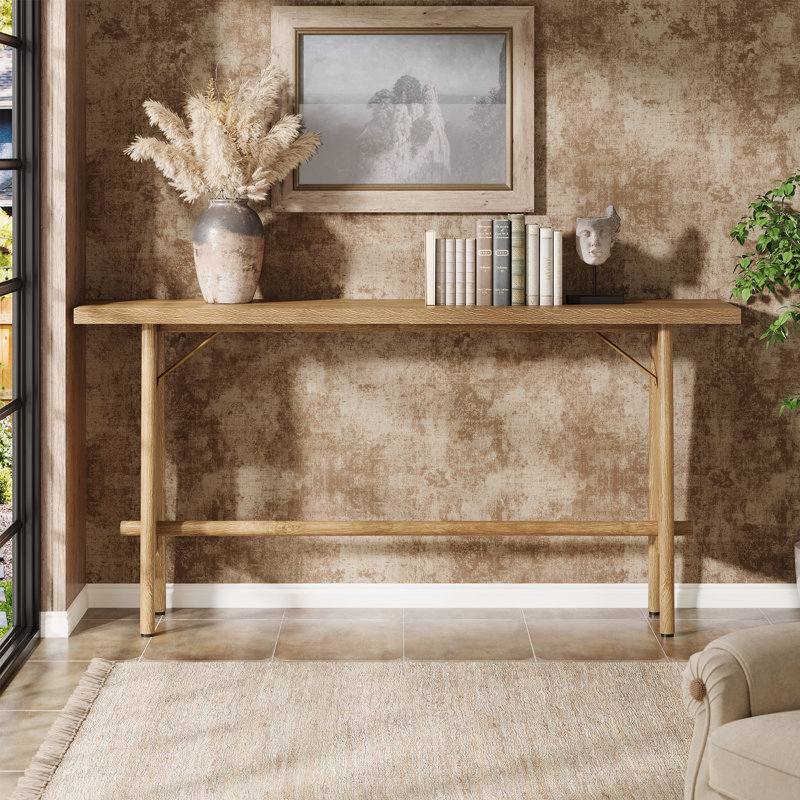 Console de 63 po pour entrée moderne, brun naturel