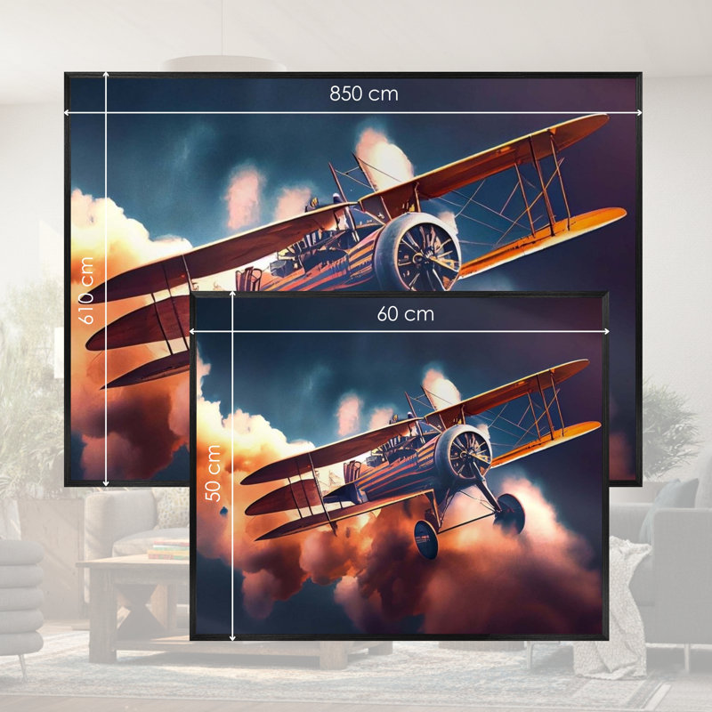 Single Picture Frame LED Illuminated Wall Art Wall Art on Glass / Aluminium, 50 cm H x 60 cm W