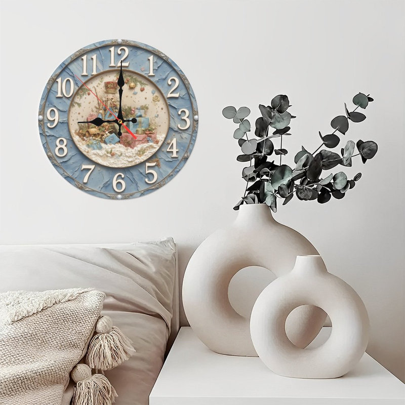 Horloge de Noël avec père Noël et bougie