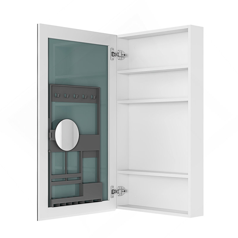 Armoire à pharmacie avec miroir à bords biseautés, porte à ouverture sur la gauche et porte sans cadre l 20 po x H 36 po
