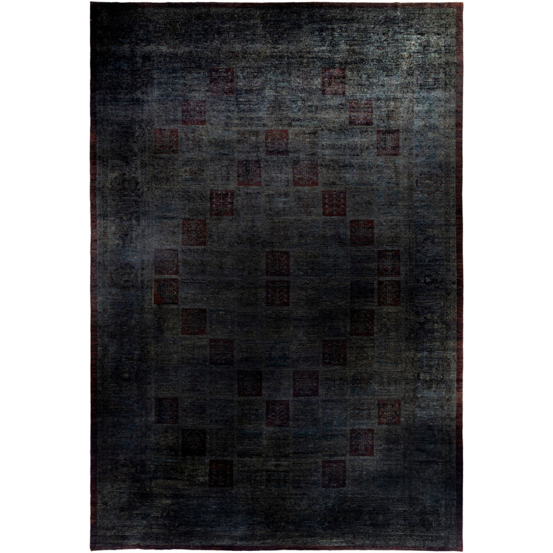 Rachal One-of-a-Kind Hand-Knotted Area Rug - Grey, 12' 3" x 17' 6"
