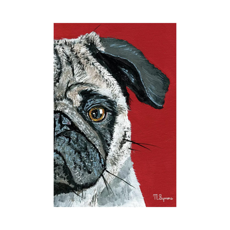 Pug A Boo by Melissa Symons - Wrapped Canvas Print, 20.32 cm H x 30.48 cm W