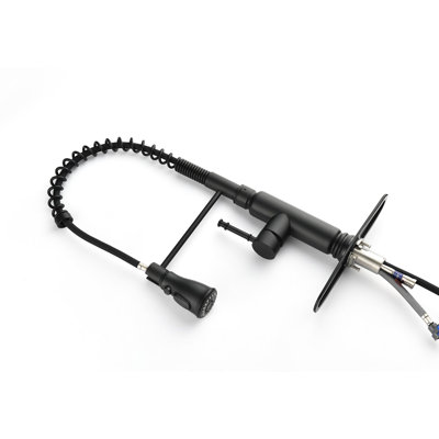 Robinet de cuisine tactile noir mat rétractable, fabrication en acier inoxydable, 3 modes d'eau, rotation de 360 buses, contrôle pratique de la température et du débit, capteur de mouvement noir avec rétractable, bec rotatif, sortie