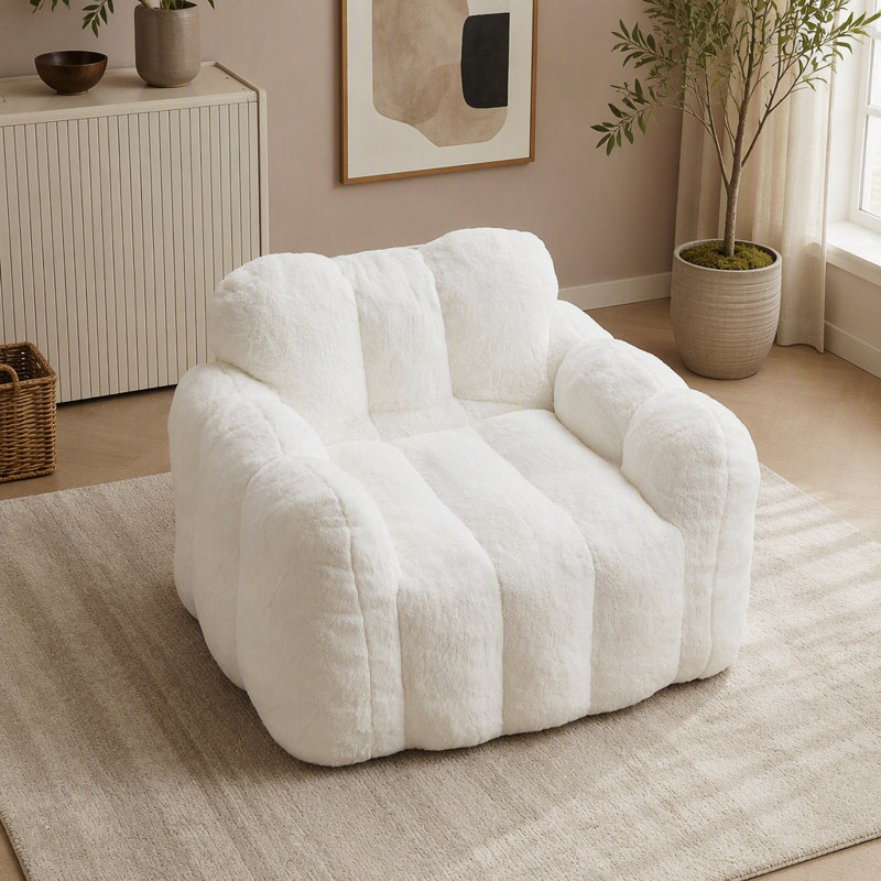 Canapé pour fauteuil à billes sans anneau avec tirette, rembourrage en mousse à mémoire de forme et base antidérapante