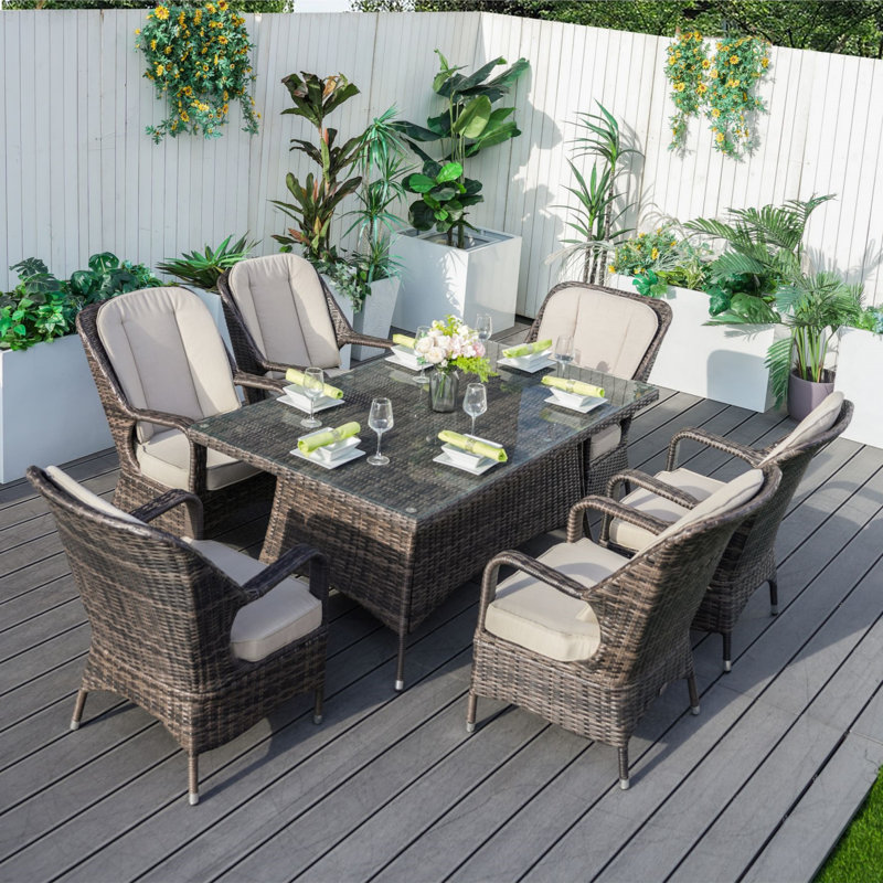 Fraser 7 Piece Dining Set with Cushion