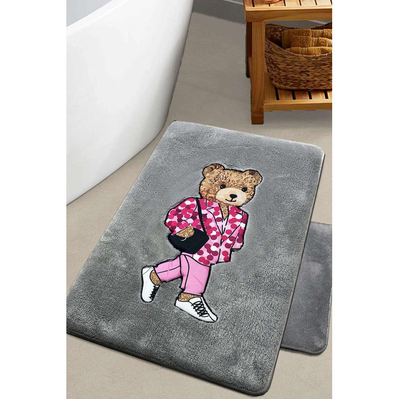 Ensemble de tapis de bain luxueux (2 pièces), couleur fumée, 23,6 po x 39,4 po et 19,7 po x 23,6 po | 100% polyester, hauteur des poils: 0,24 à 0,47 po | Dessous antidérapant, lavable à la machine, élégant et fonctionnel pour toute salle de bain
