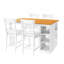 Ensemble de table de salle à manger à hauteur de comptoir en bois massif avec tablettes de rangement à 3 niveaux, chaises de salle à manger rembourrées pour 4, 5 pièces-1536609237-1536609243
