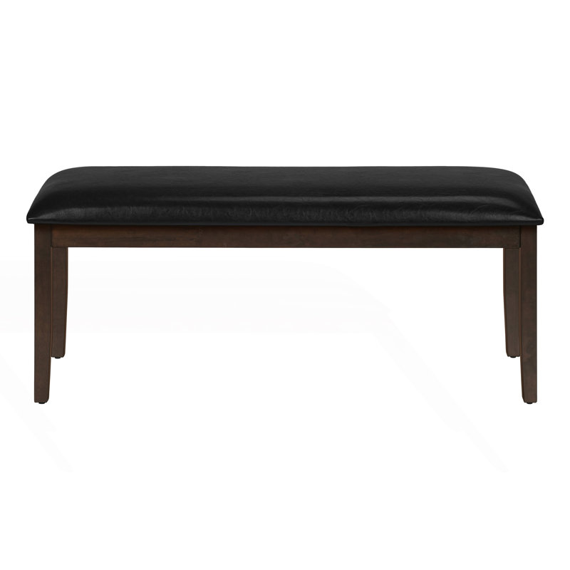 Rectangular Upholstered Bench, Black