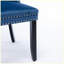 Ensemble de 2 chaises de salle à manger modernes en velours bleu, bois massif touffeté avec garniture cloutée