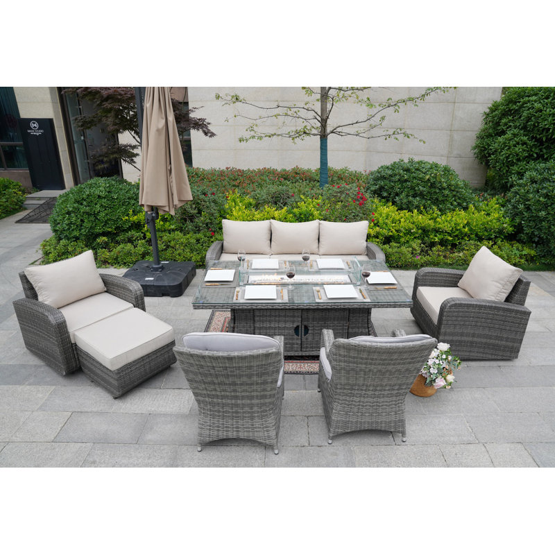 Aerolyn 8 - Person Patio Conversation Set with Cushions