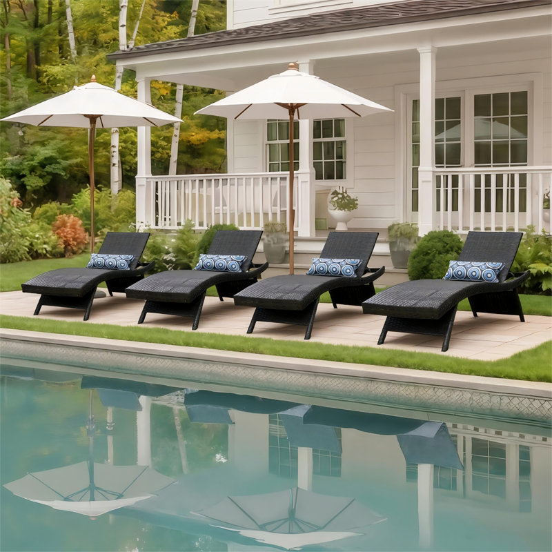 Salcombe Foldable Reclining Outdoor Chaise Lounge, Brown