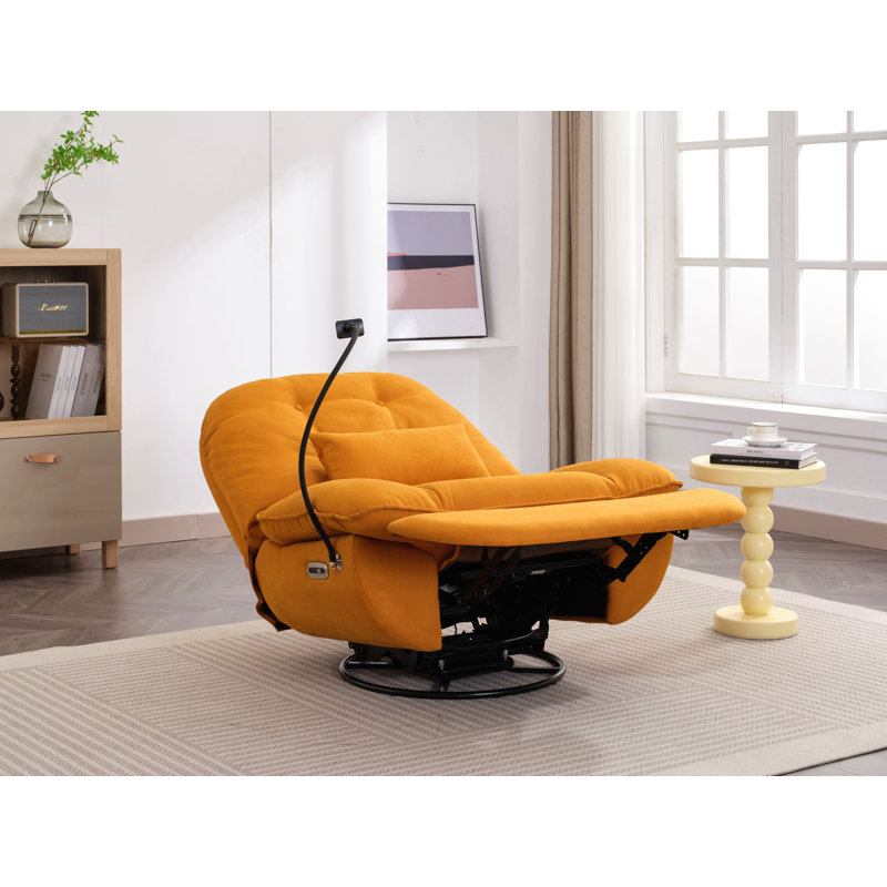 Fauteuil inclinable en cuir Albia, Similicuir orange