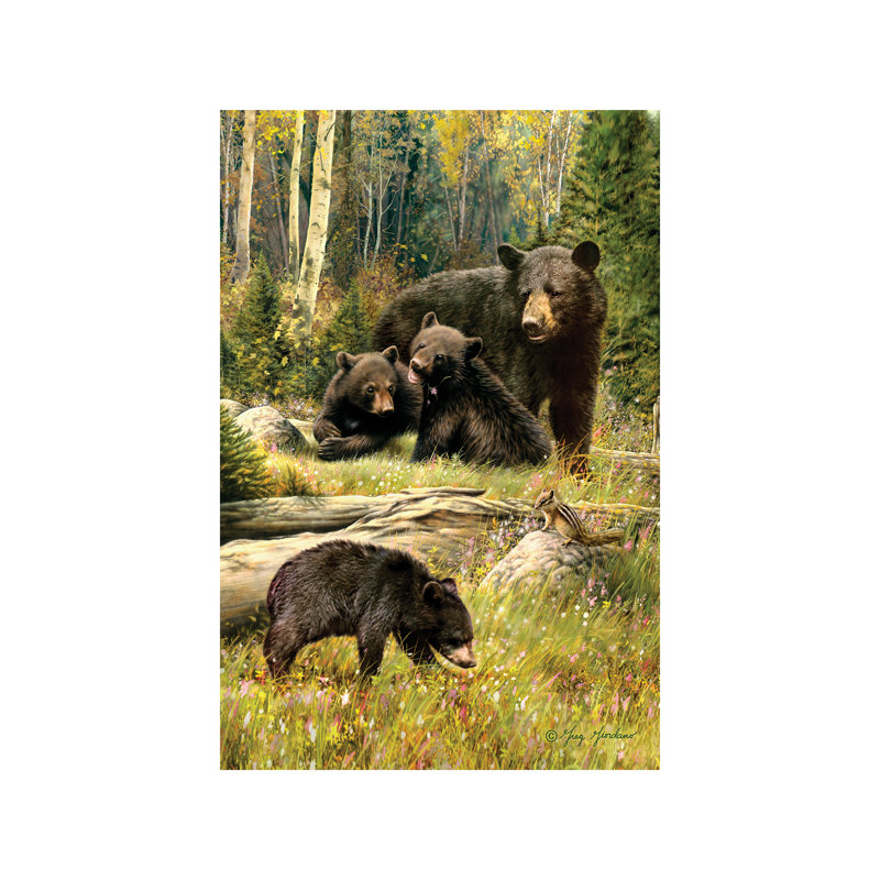 Black Bear Family - Wrapped Canvas Print, 66.04 cm H x 45.72 cm W x 1.91 cm D