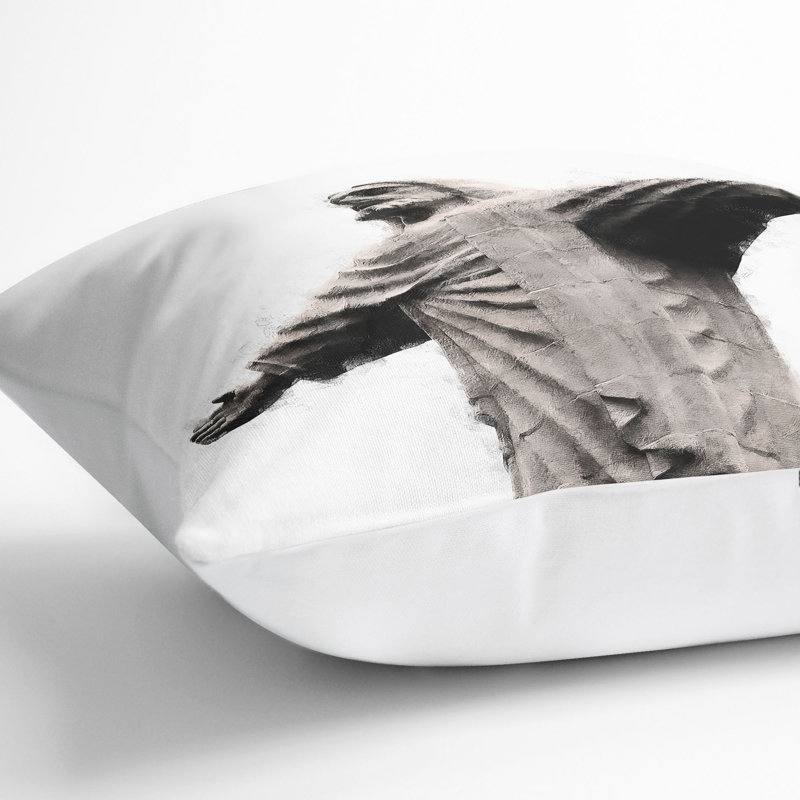 Square Cushion, White, 40cm H x 40cm W x 15cm D