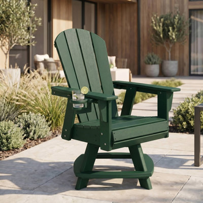 Adirondack Swivel Dining Chair with Cup Holder