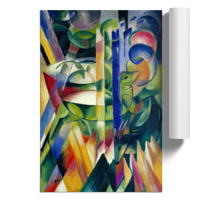 The Little Mountain Goats by Franz Marc - No Frame Painting