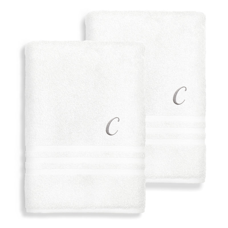 Ensemble de serviettes de bain 1 pièce en coton turc Denzi, Blanc, C