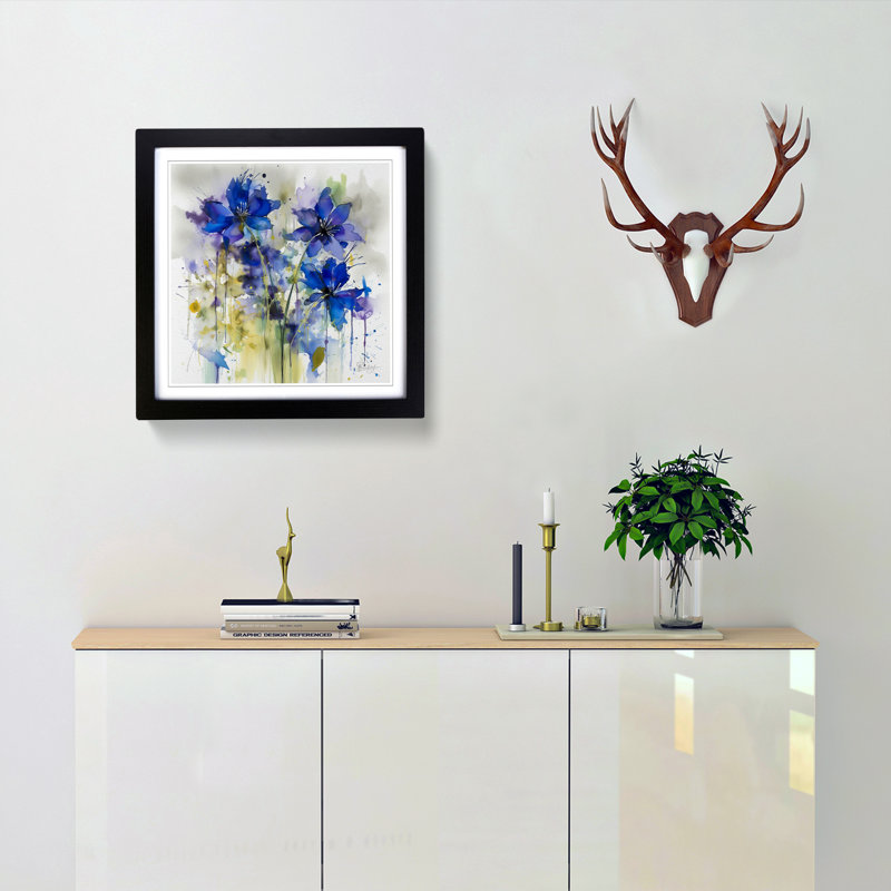 Single Picture Frame Print on Wood, Black