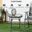 Ameet Φ45cm Garden Side Table Small Round Outdoor Black and White