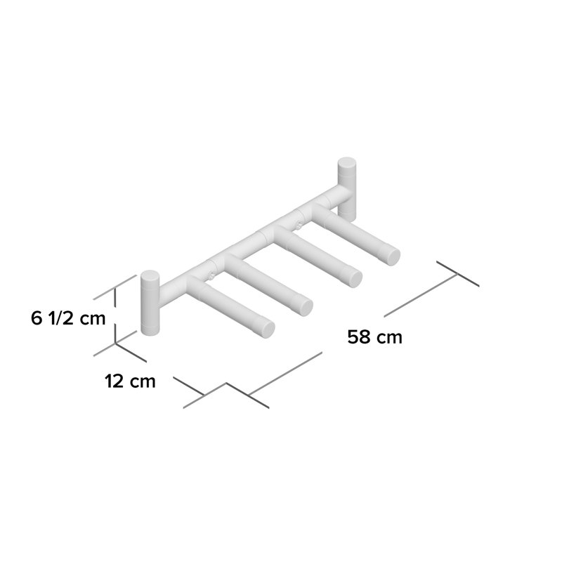 Wall Mounted 4 Wine Glass Rack