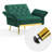 Zianny Velvet Accent Chair with Ottoman-673816097