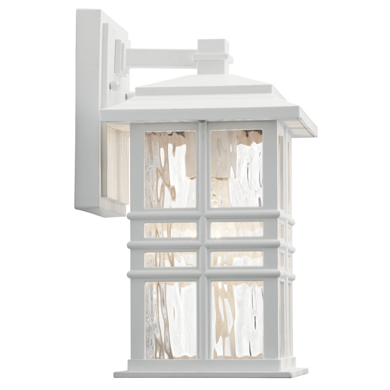 Applique murale d'extérieur blanche 1 lumière Beacon Square, H 12 po x l 6,5 po x P 6,5 po, Blanc