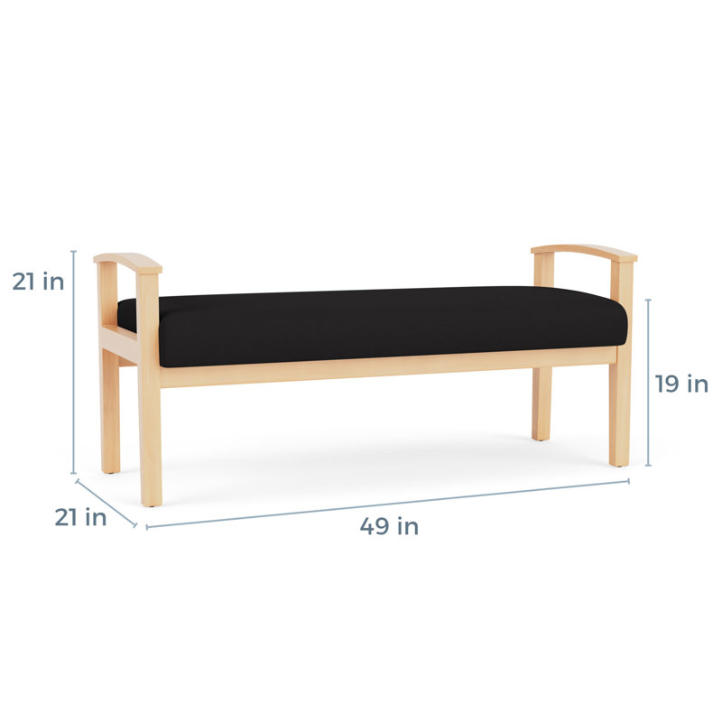 Banc en bois massif Amherst, Naturel, Visite libre noire