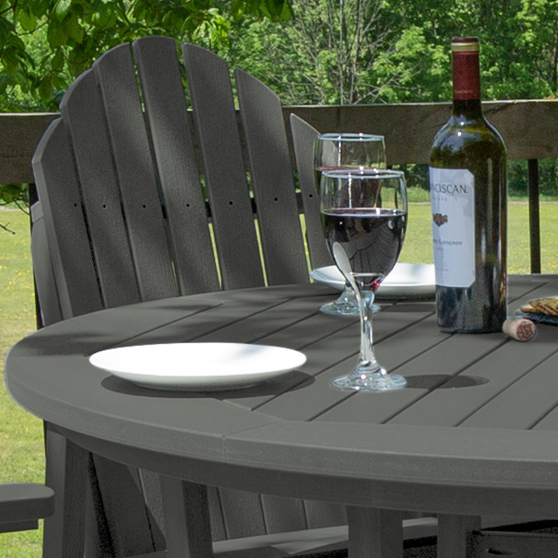 Anette 4-Person 48" Round, Counter-Height Dining Set, Coastal Teak