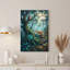 «Red Fox and Owl in Misty Forest with Glowing Mushroom», art mural sur toile-133459729