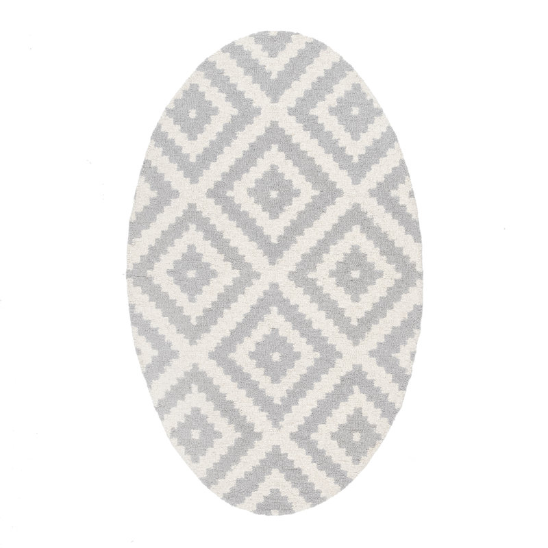 Jaunuta Wool Geometric Indoor Rug, Oval 9' x 12'