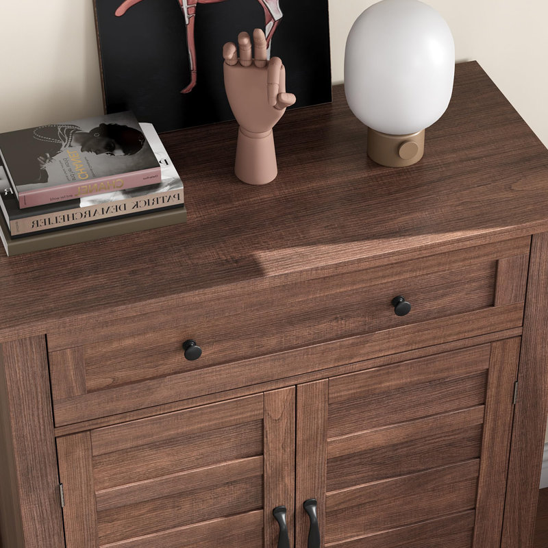 Brown Sideboard Buffet Cabinet, Coffee Bar Storage with Adjustable Shelves and Doors for Living Room, Kitchen or Dining Room