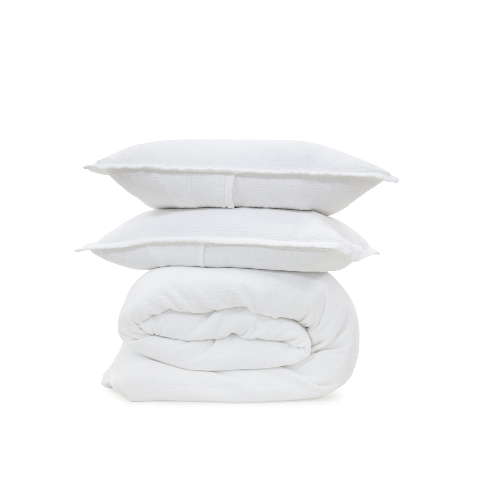 Waverly Cotton Duvet Cover Set, White, Queen Duvet Cover + 2 Standard Shams