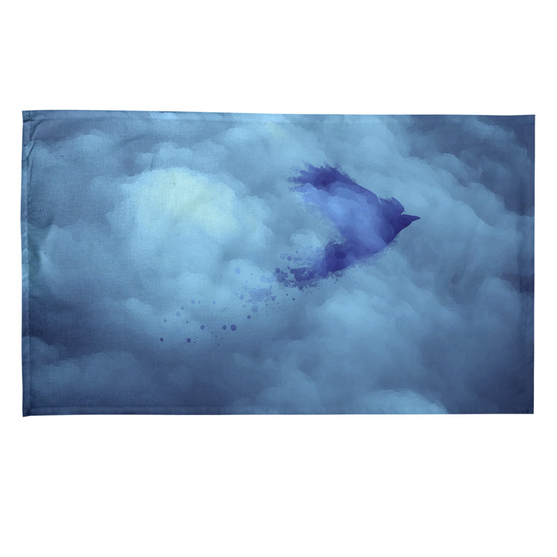 Serviette d’oiseau et de thé ciel, Sergé de coton