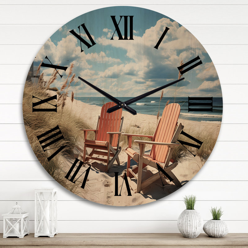 Horloge murale en bois massif Yonathan, Très grand