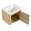 Meuble-lavabo de 61 cm (24 po) avec lavabo en céramique blanche, porte à fermeture amortie, emballage démonté, contreplaqué, chêne américain - Meuble-lavabo élégant, fermeture silencieuse, bords arrondis, nettoyage facile, style moderne, installation facile, résistant aux égratignures et